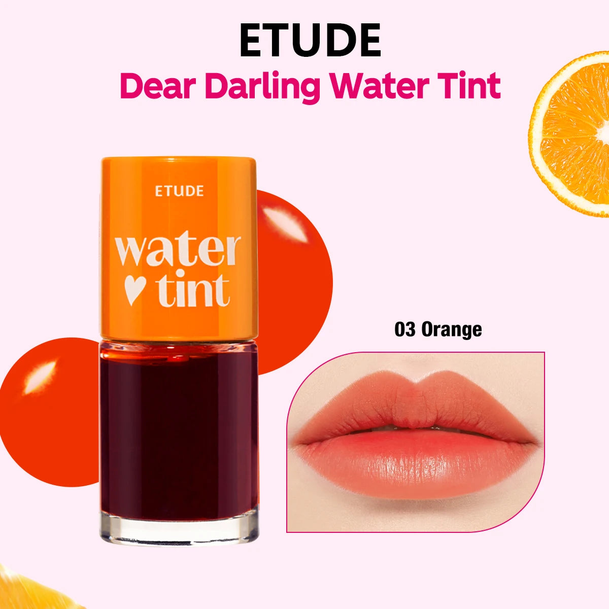 Korean Lip Tint, Long-Lasting Water Lip Stain, ETUDE Dear Darling