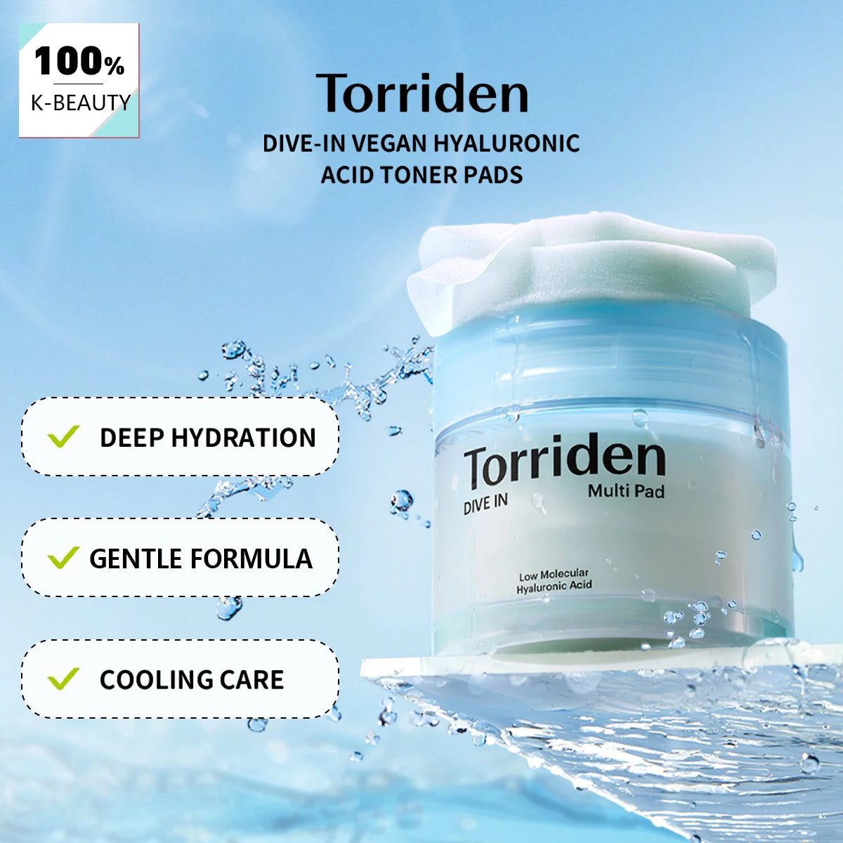 K-Beauty Glass Skin Toner Vegan Hyaluronic Pads