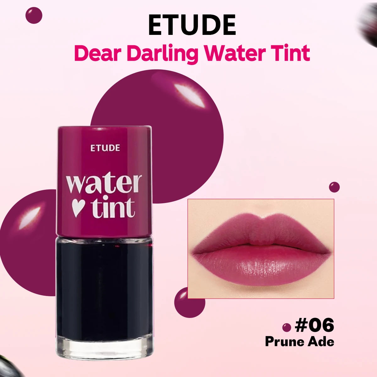 Korean Lip Tint, Long-Lasting Water Lip Stain, ETUDE Dear Darling