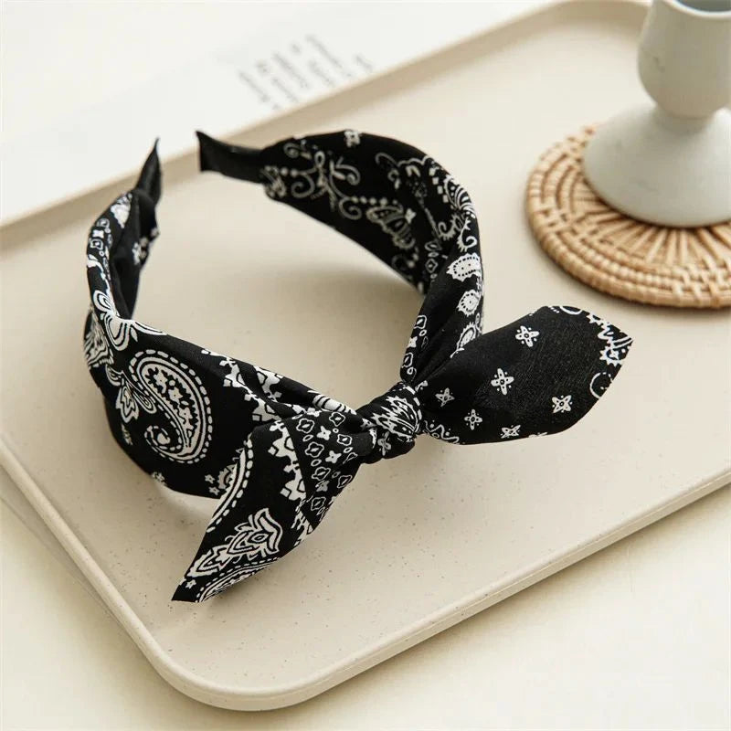 Retro Paisley Bow Headband