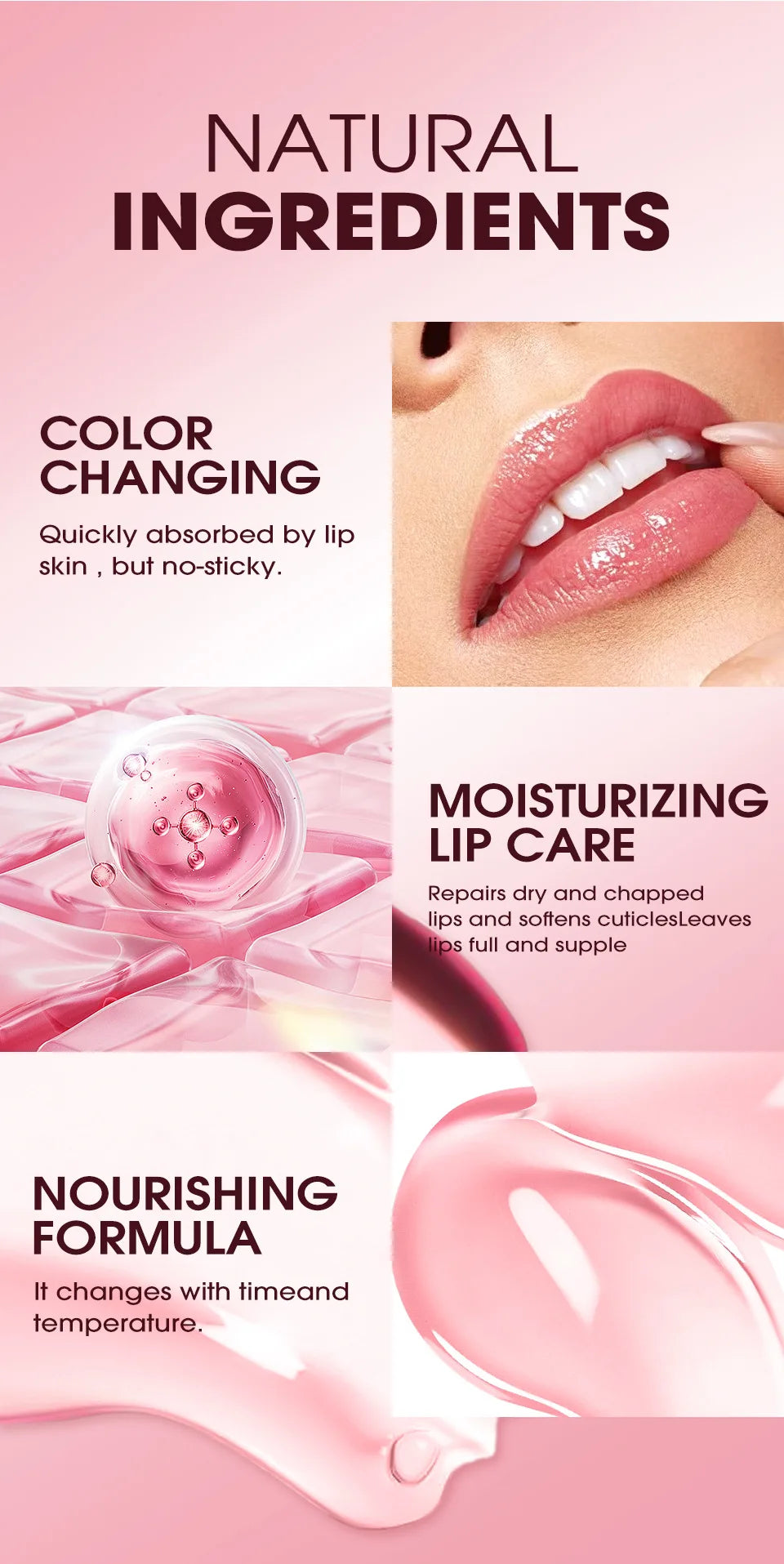 Natural Lipstick Moisturizes Water Effect