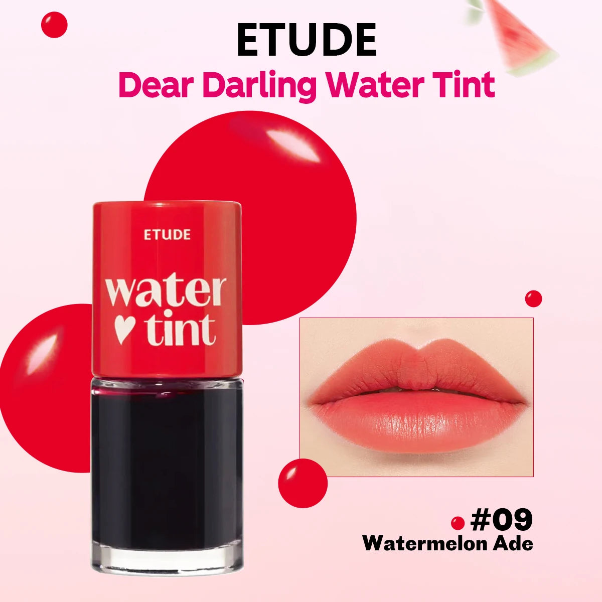 Korean Lip Tint, Long-Lasting Water Lip Stain, ETUDE Dear Darling