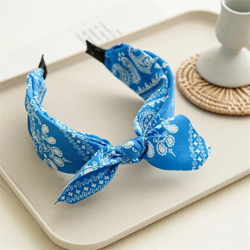 Retro Paisley Bow Headband