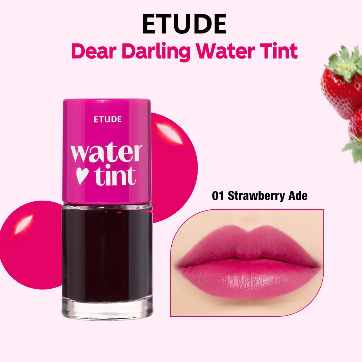 Korean Lip Tint, Long-Lasting Water Lip Stain, ETUDE Dear Darling