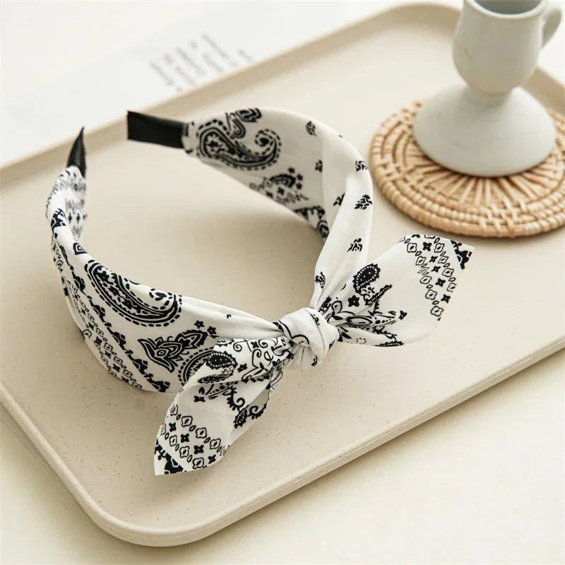 Retro Paisley Bow Headband