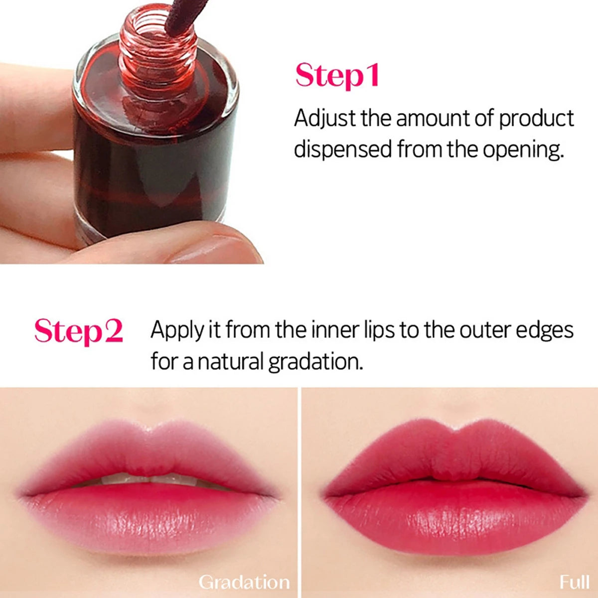 Korean Lip Tint, Long-Lasting Water Lip Stain, ETUDE Dear Darling