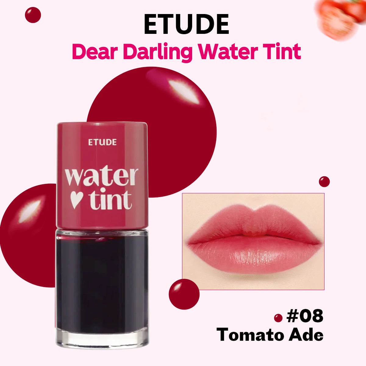 Korean Lip Tint, Long-Lasting Water Lip Stain, ETUDE Dear Darling